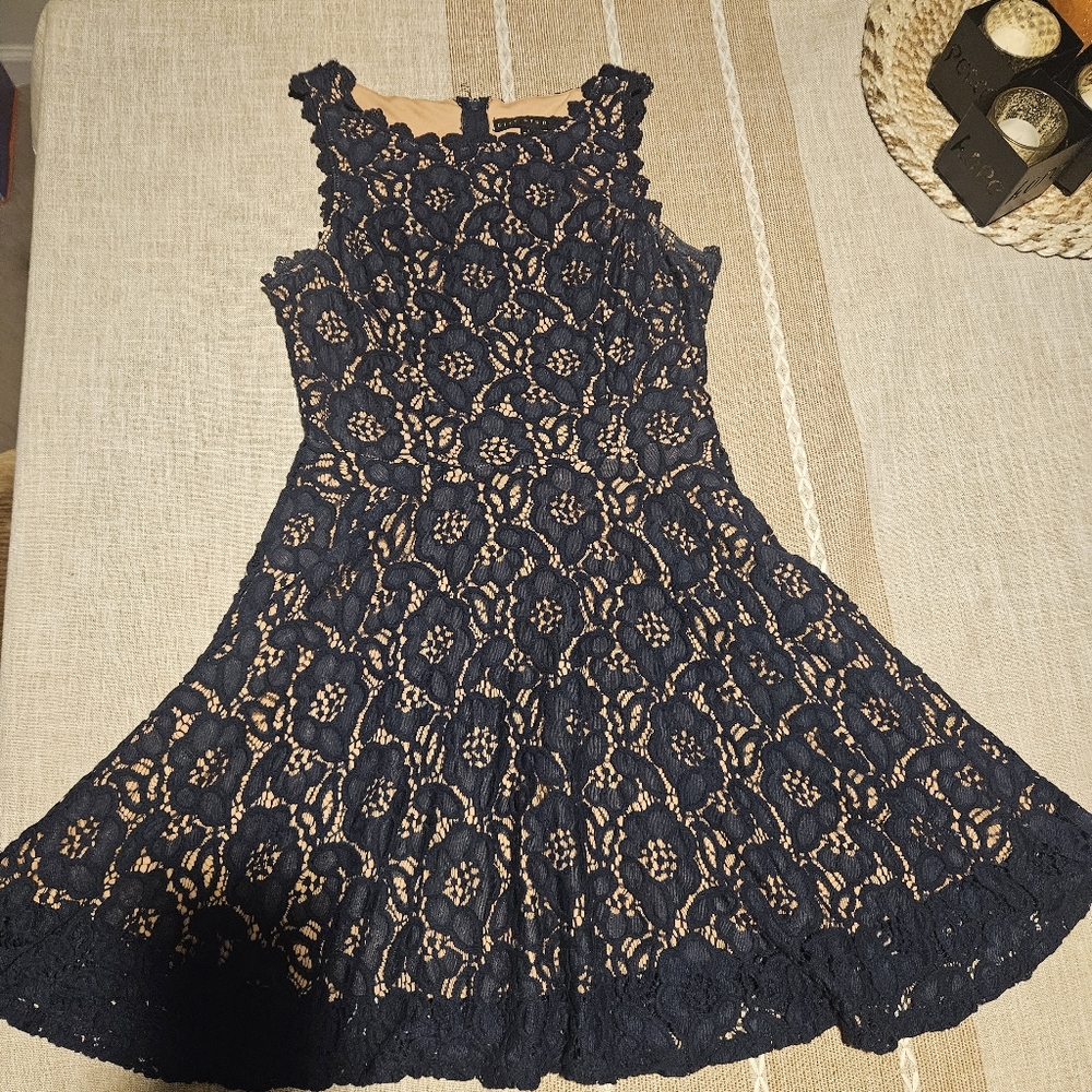 Elegant Navy Lace Dress
